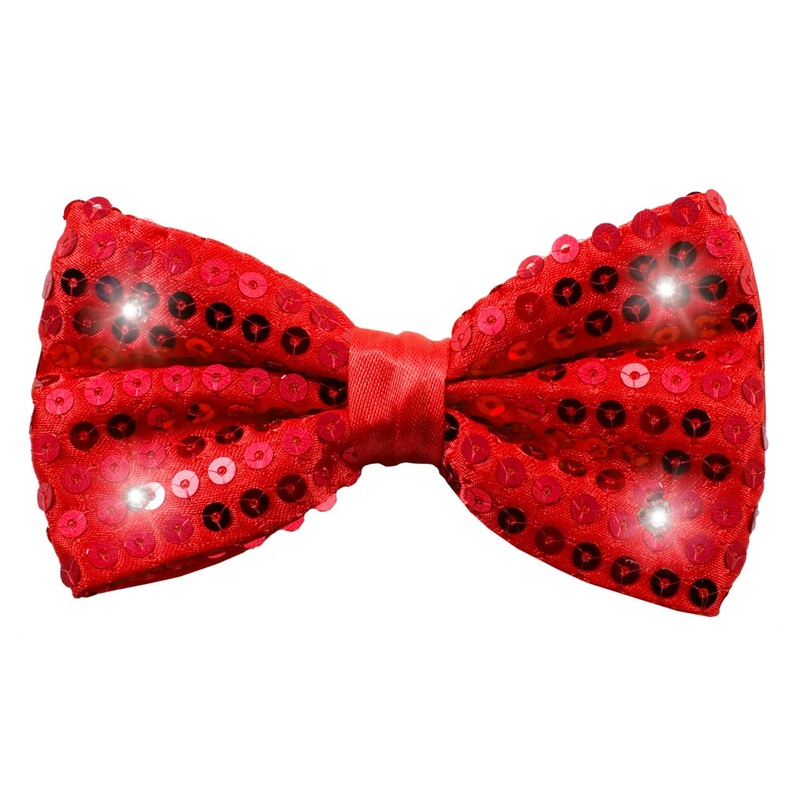Red LED sequin bow tie