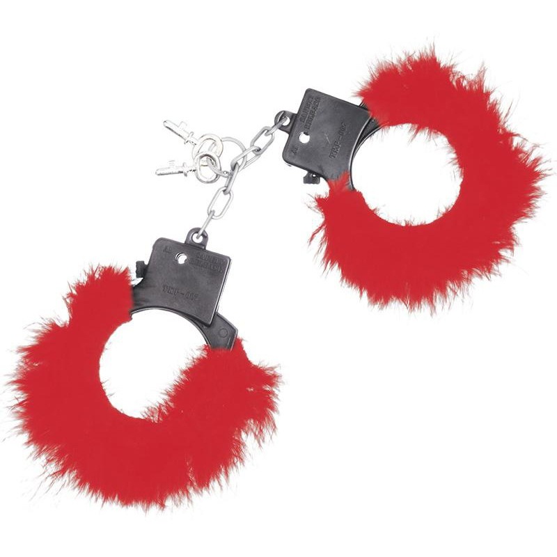 Red plush handcuffs