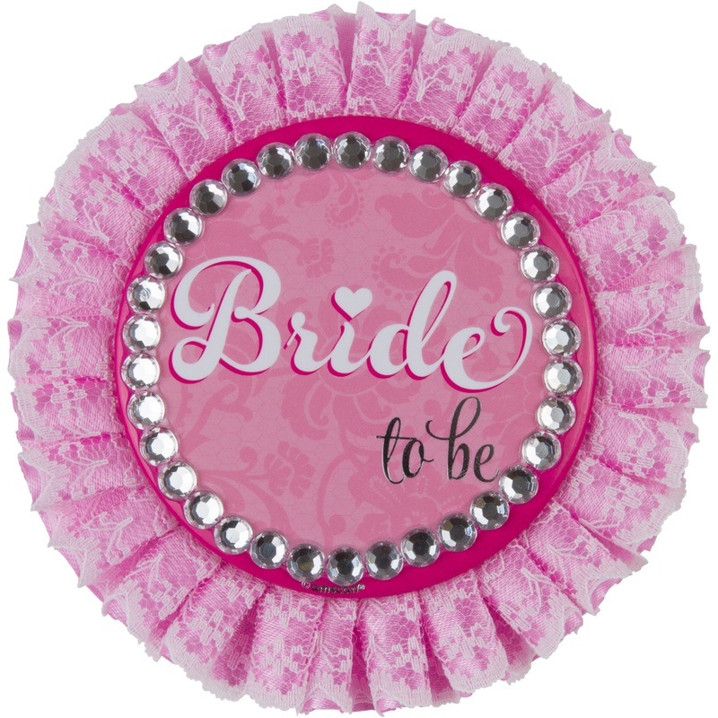 Sparkling Bride To Be Button Pink Deluxe Bachelorette Party