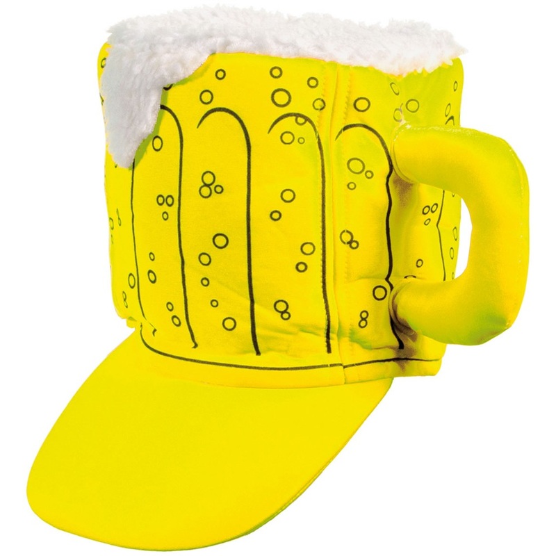 Yellow beer mug cap for men size 60