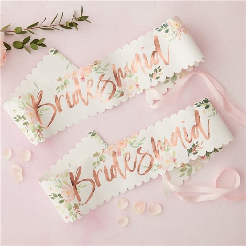 2 floral Bridesmaid JGA sashes