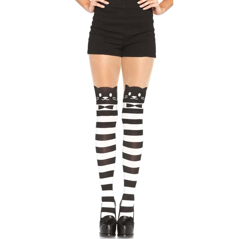 Cat overknees tights