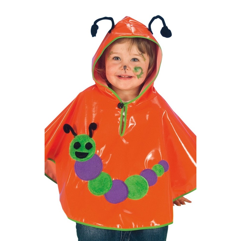 Cute caterpillar children's cape in orange