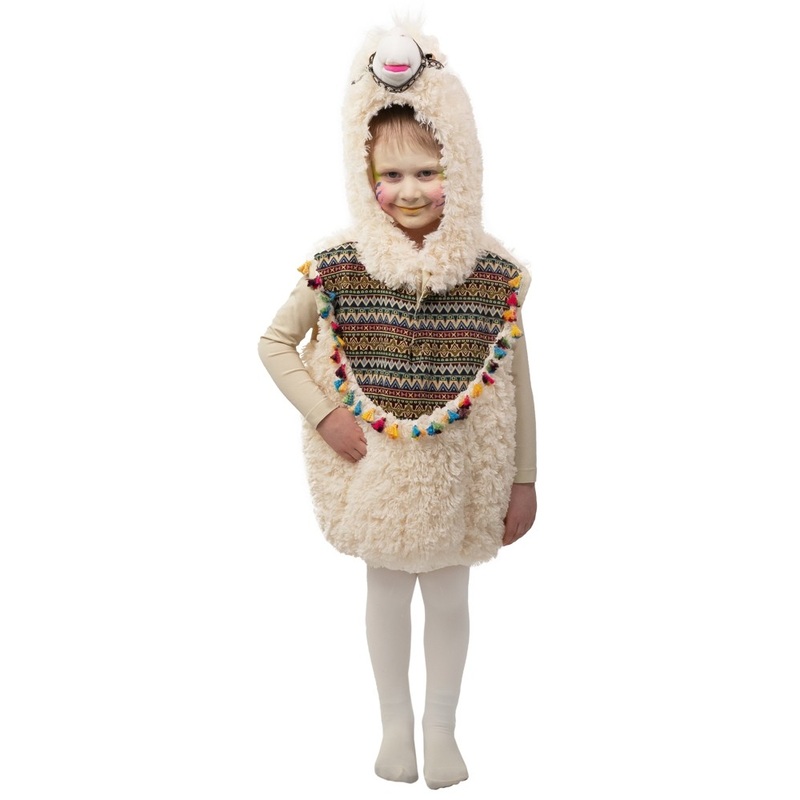 Fluffy llama vest for children