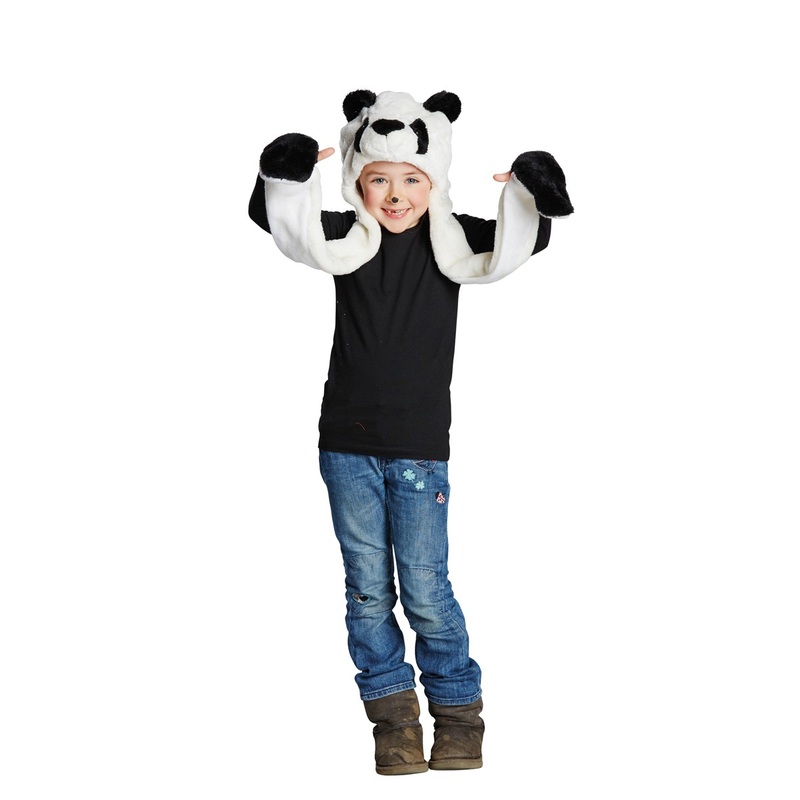 Fluffy panda kids hat