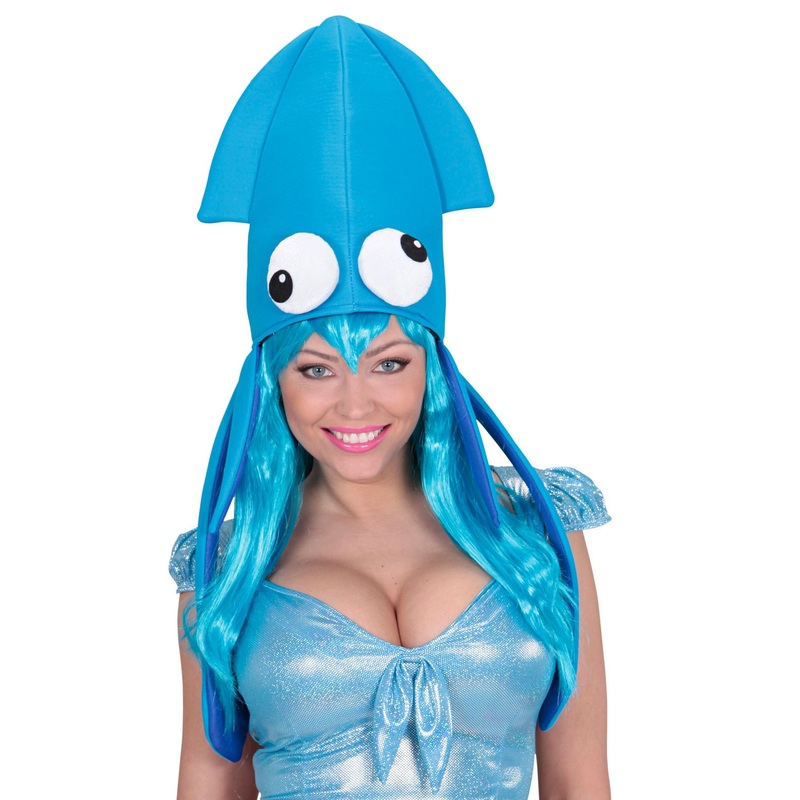 Funny squid hat blue