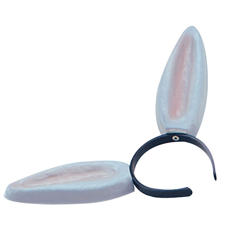 Headband with white-pink donkey ears