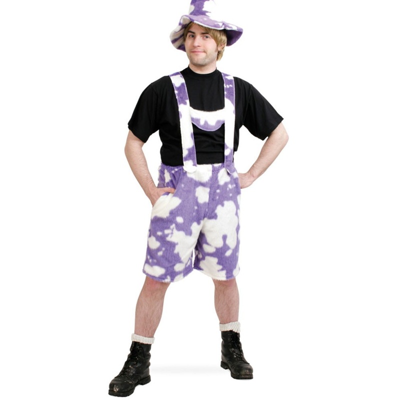 Purple cowspot dungarees for men L