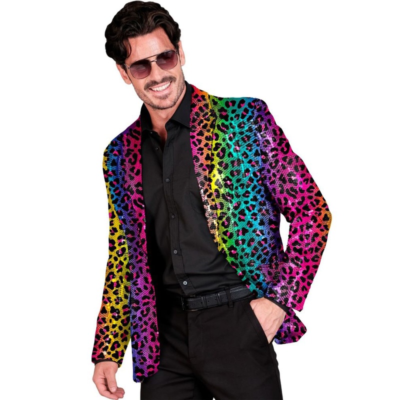Rainbow Leo sequin jacket for men S