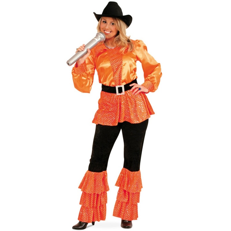 70s Disco Fever ladies costume orange 36