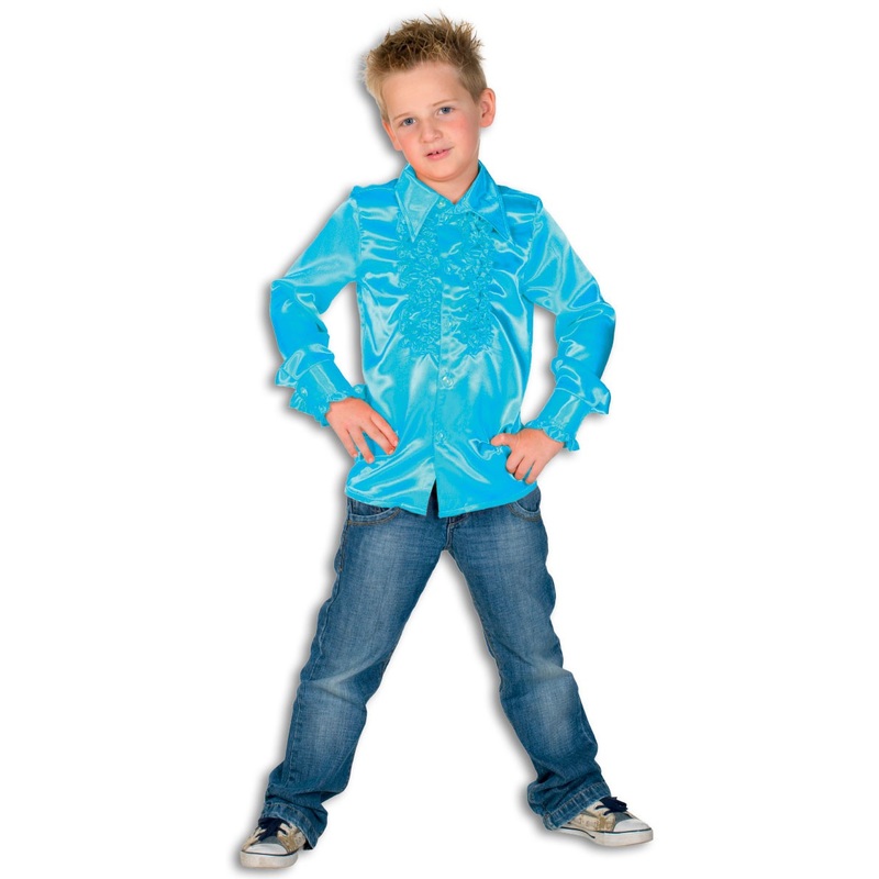 Blue ruffles children's shirt 104