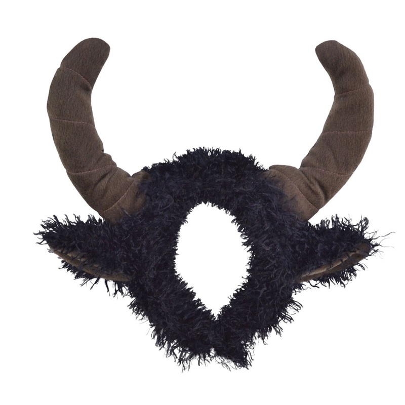 Plush headband with bull horns
