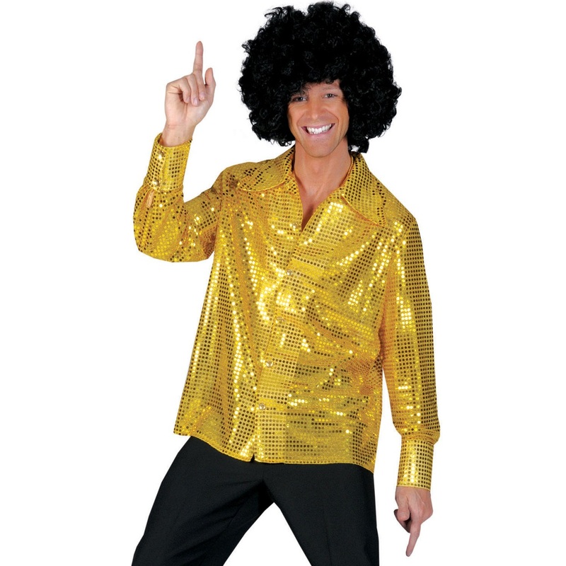 Sparkling Clarke party shirt in gold 48-50