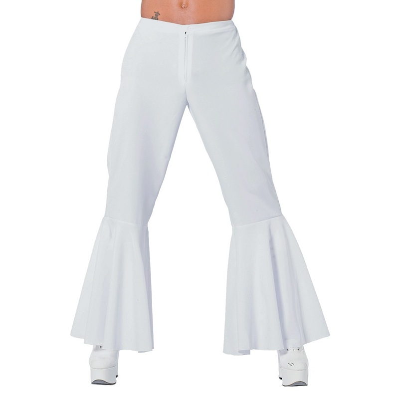White 70s disco bell-bottoms 50