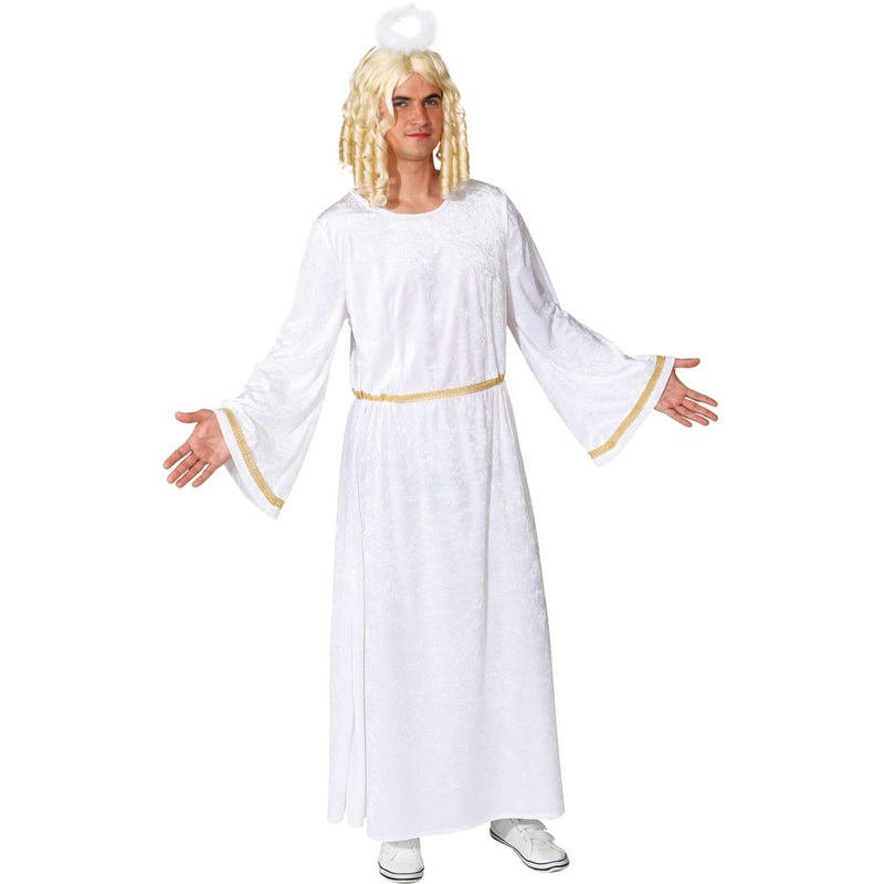 White angel costume with gold edges for men 46-48
