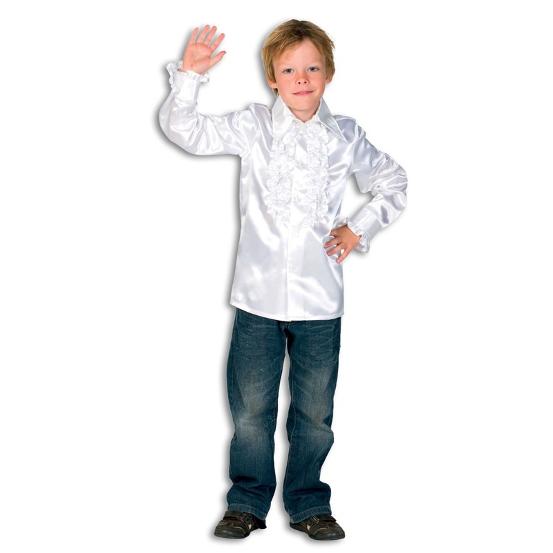 White children's ruffled shirt 104