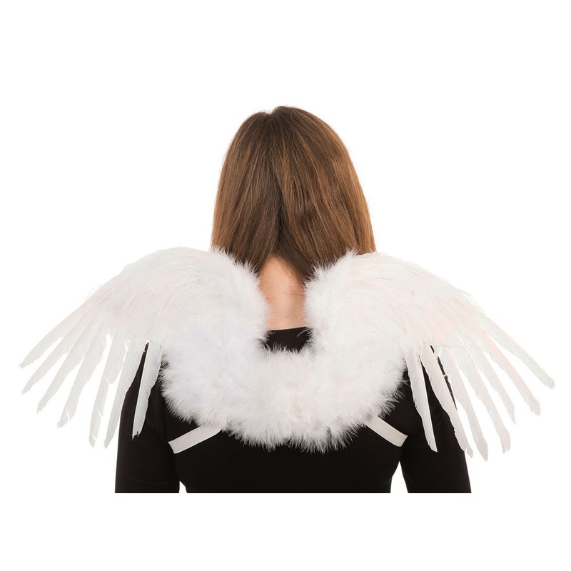 White fantasy feather wings 80 x 26cm