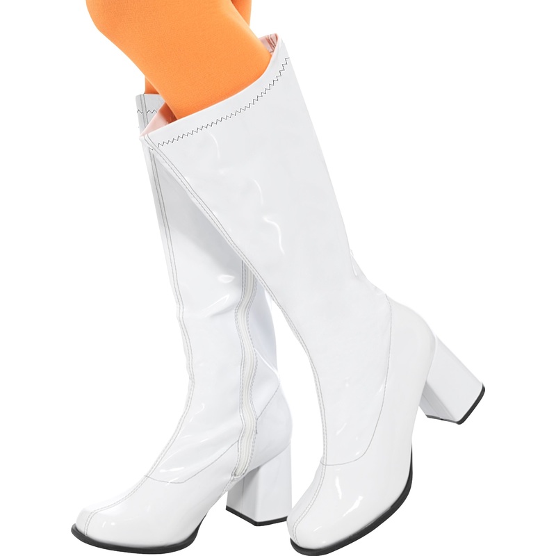 White night club patent leather boots for women