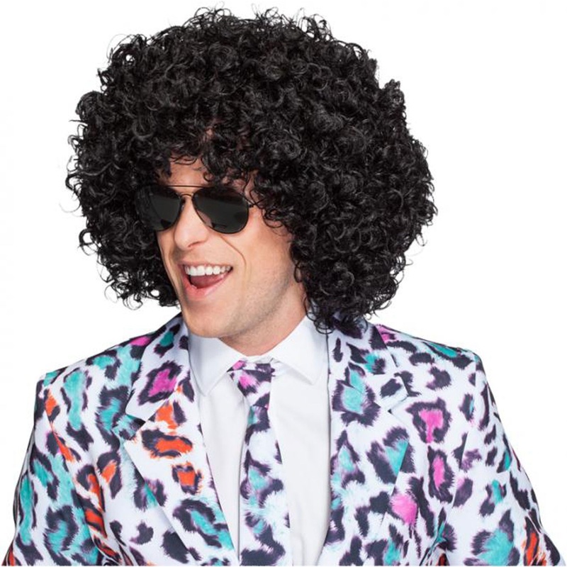 Black Afro men's wig