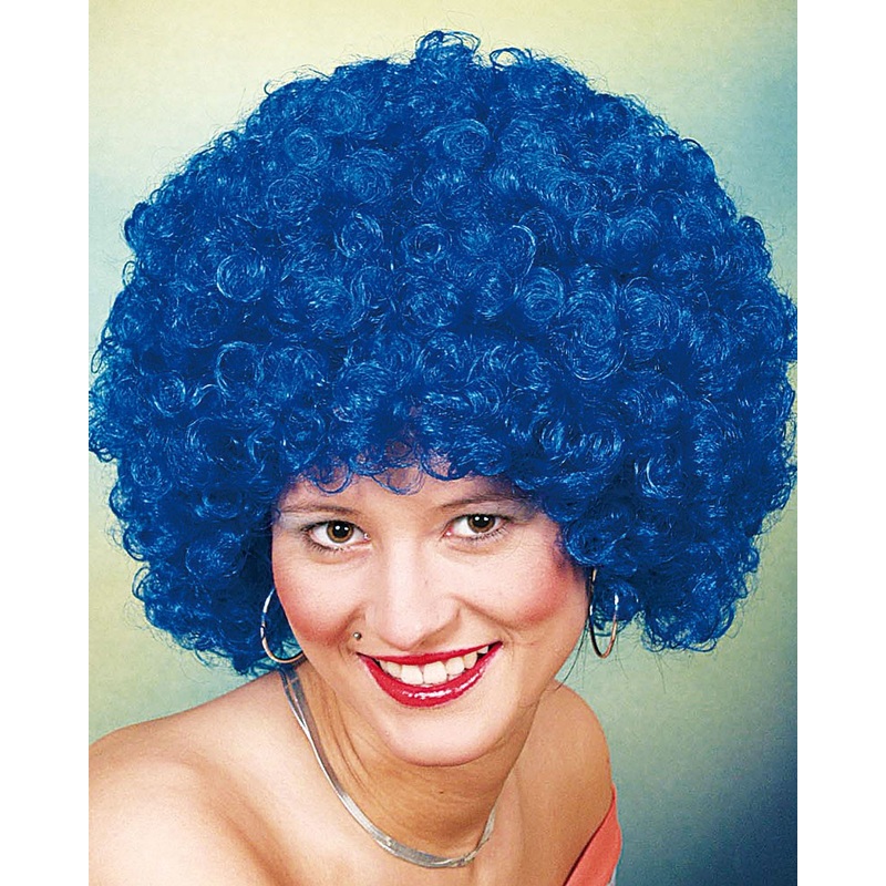 Blue curly hair wig