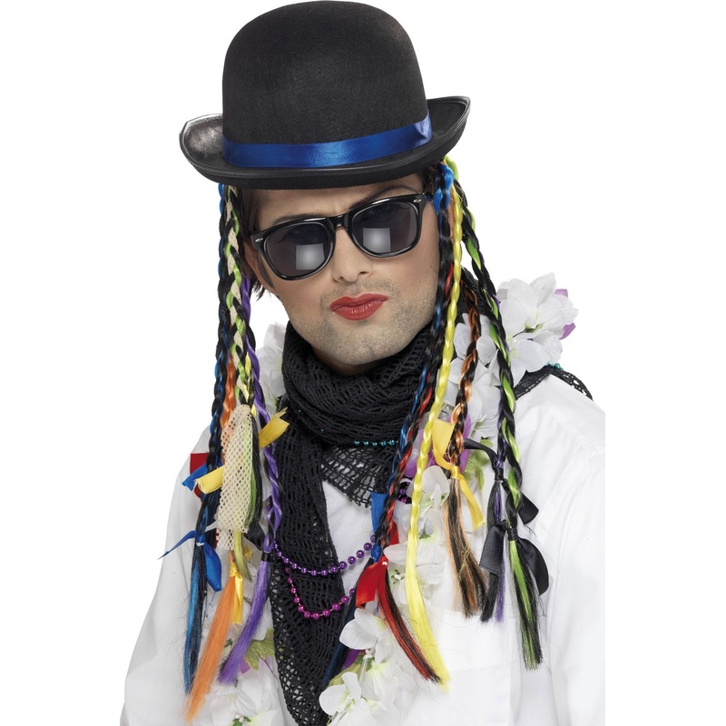 Boy Gregor 80s hat with pigtails