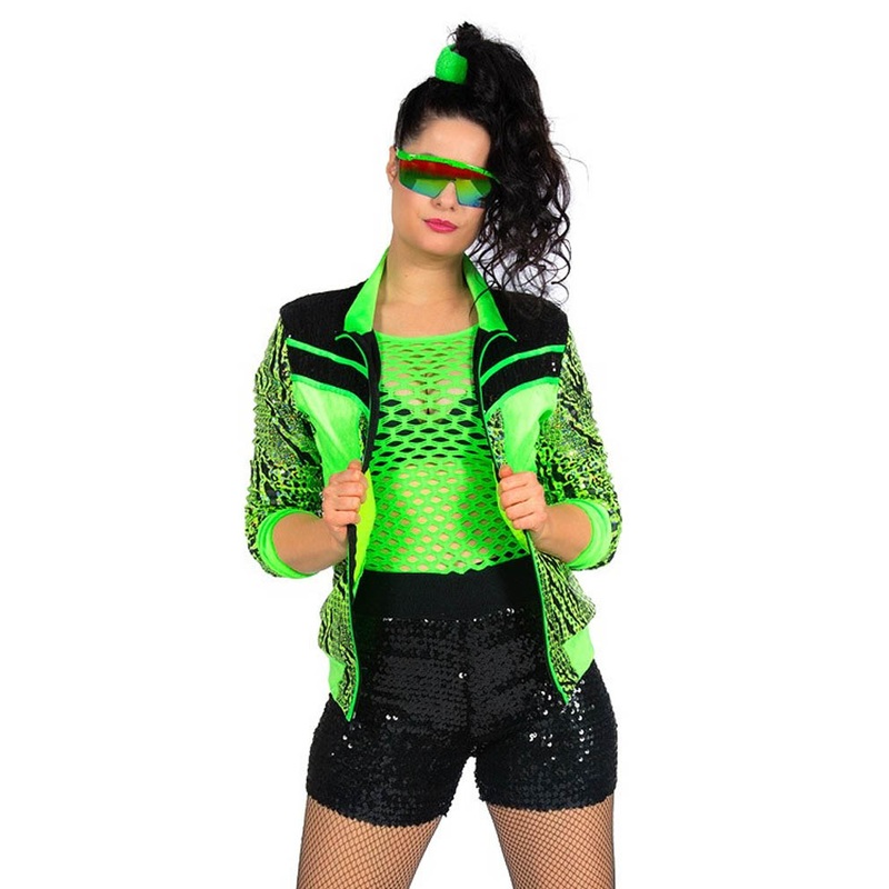 Flashy neon green training jacket for women 36