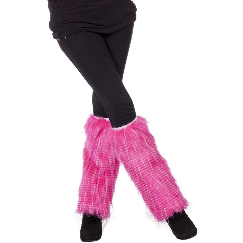 Fluffy fur warmers pink
