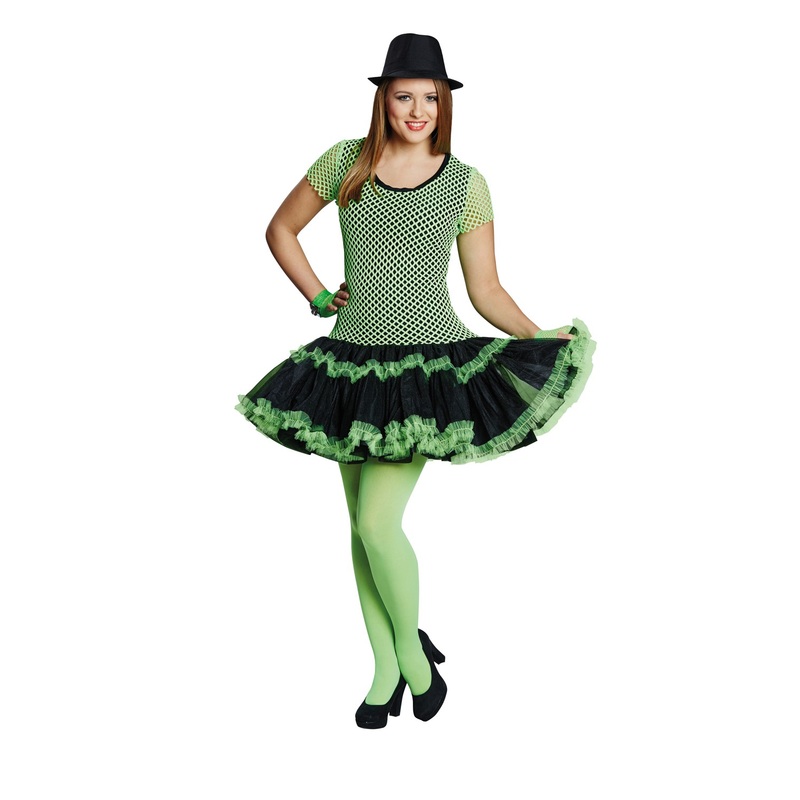 Green neon party mesh dress 34