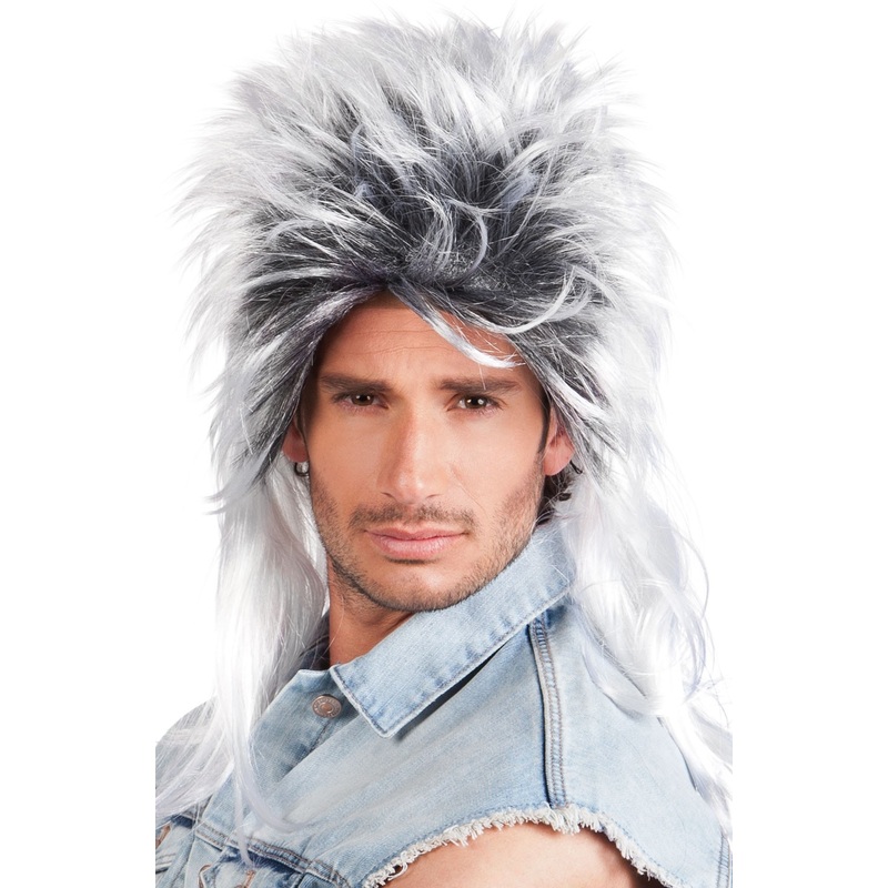 Groovy etching mullet wig