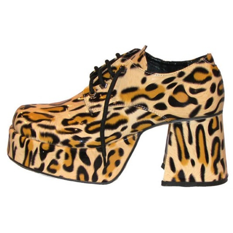 Leopard men's platform shoes