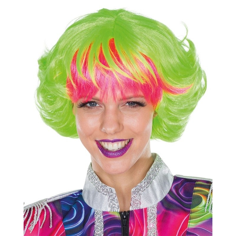 Neon hair dryer ladies wig