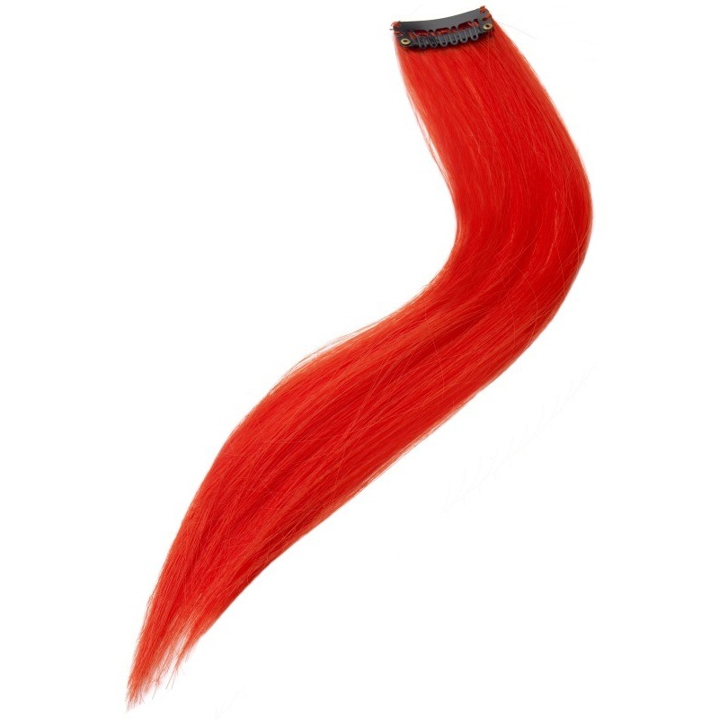Neon red hair extensions