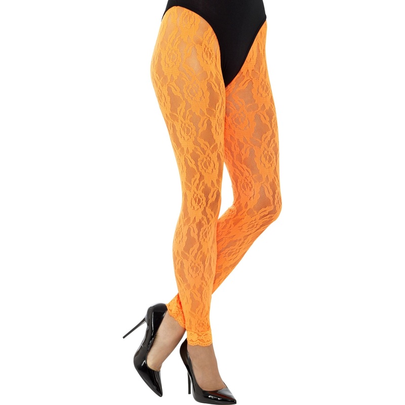 Orange neon mesh leggings