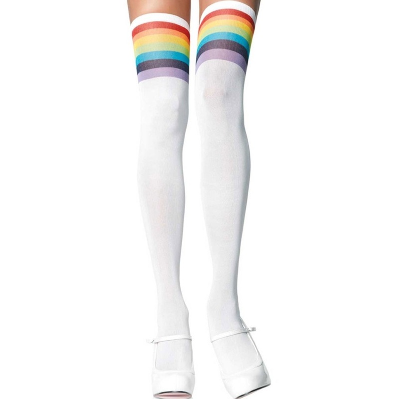 Rainbow stockings white