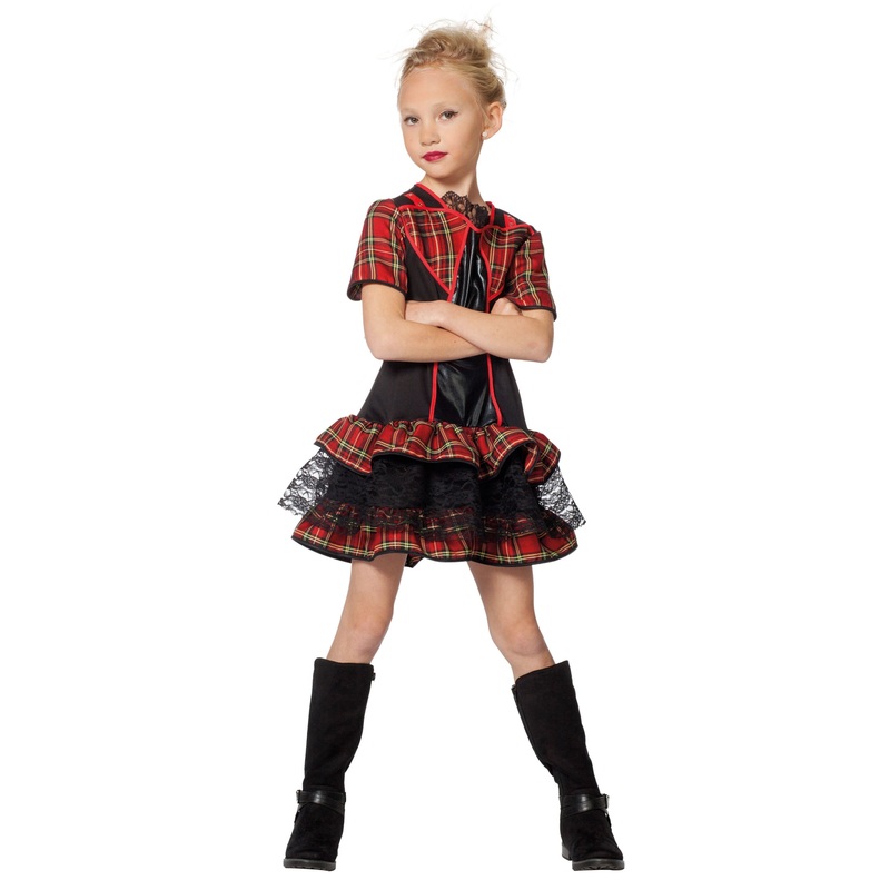 Rebel punk girl child costume 128