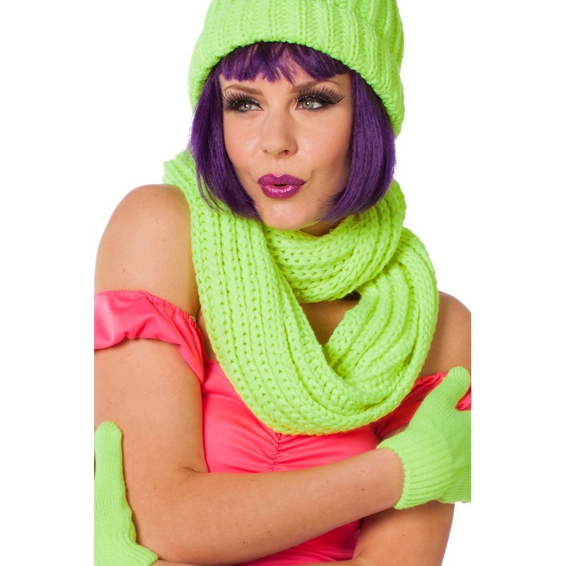 Round scarf neon green Lissy