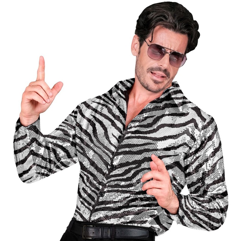 Sequin shirt zebra for men S-M