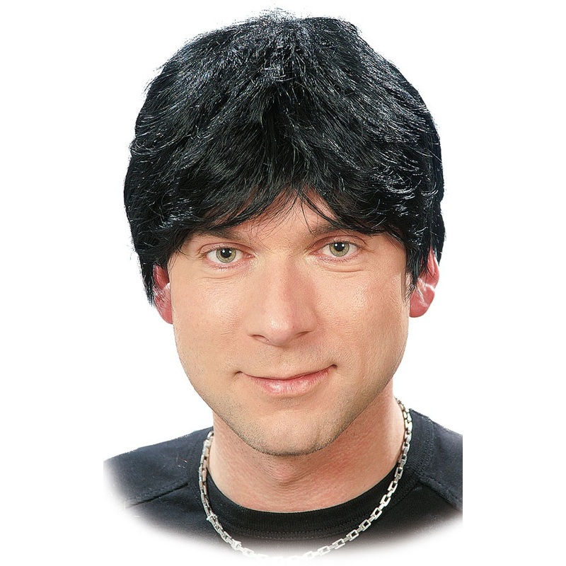 Simon black short hair wig for men