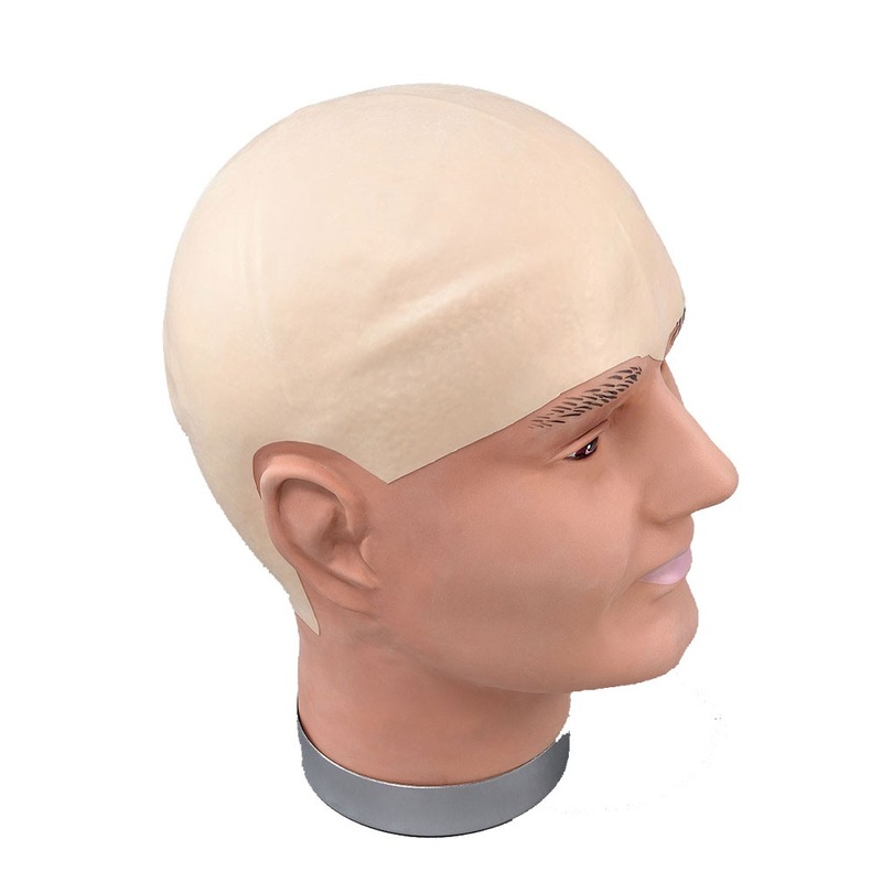 Skin-colored bald head wig