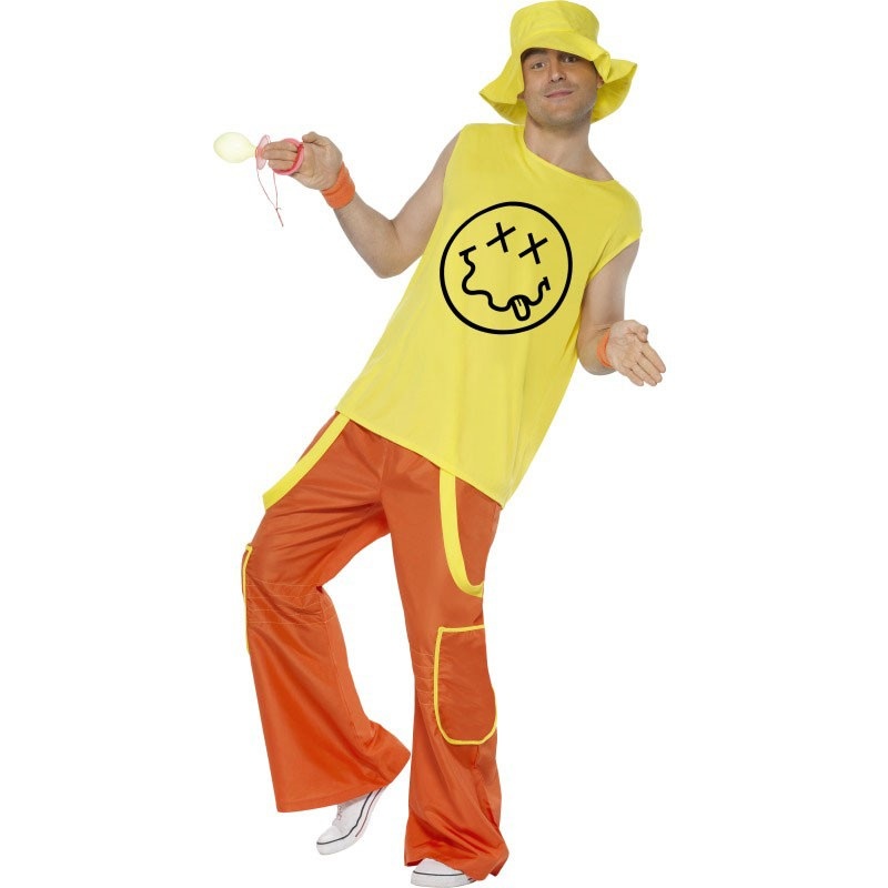 Smiley raver men's costume M