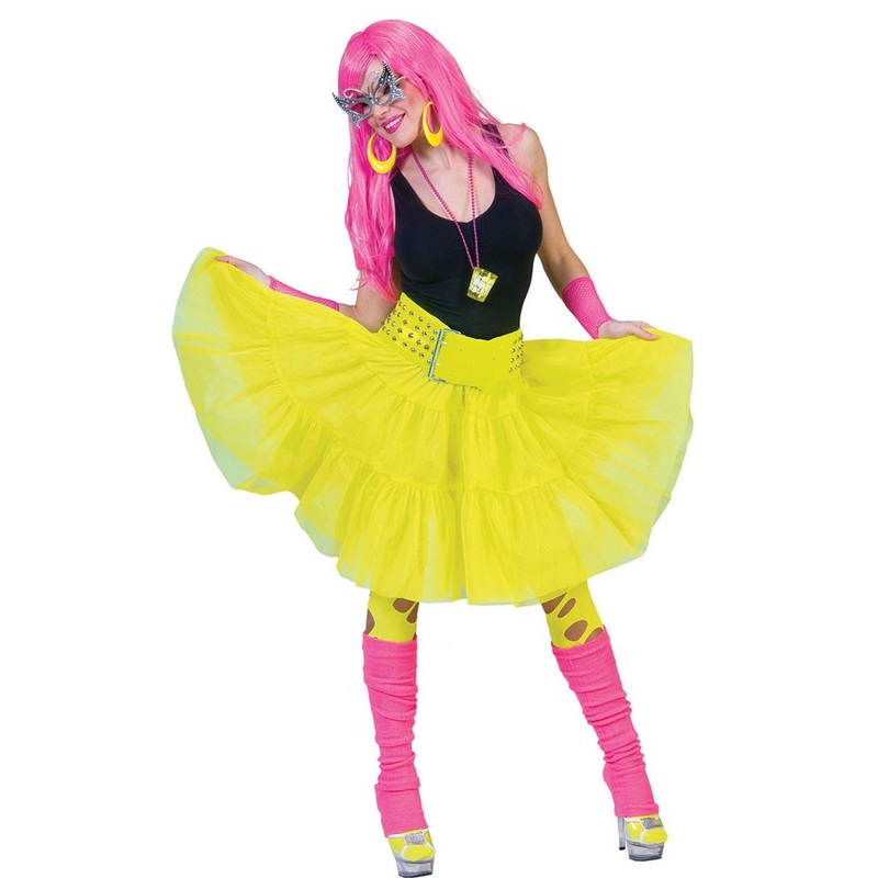 80s neon yellow tulle skirt