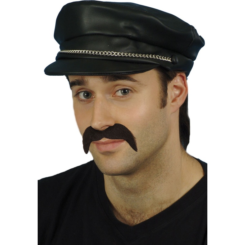 Black biker hat