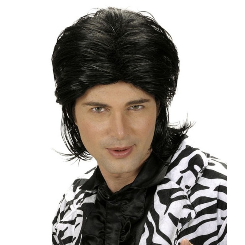 Black Ryan 80s retro wig