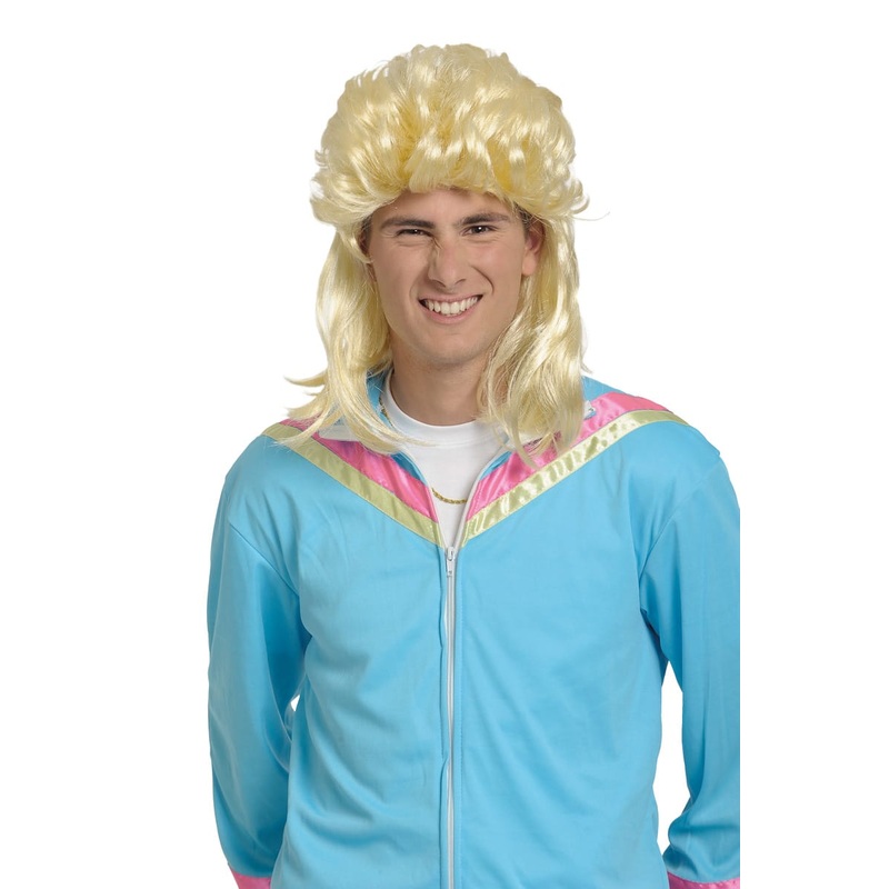 Blonde mullet wig 80s trend