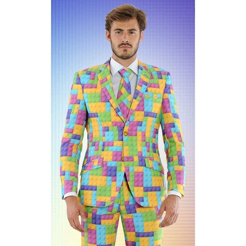 Building blocks party suit for men 48