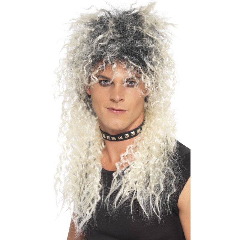 Heavy metal wig blond black