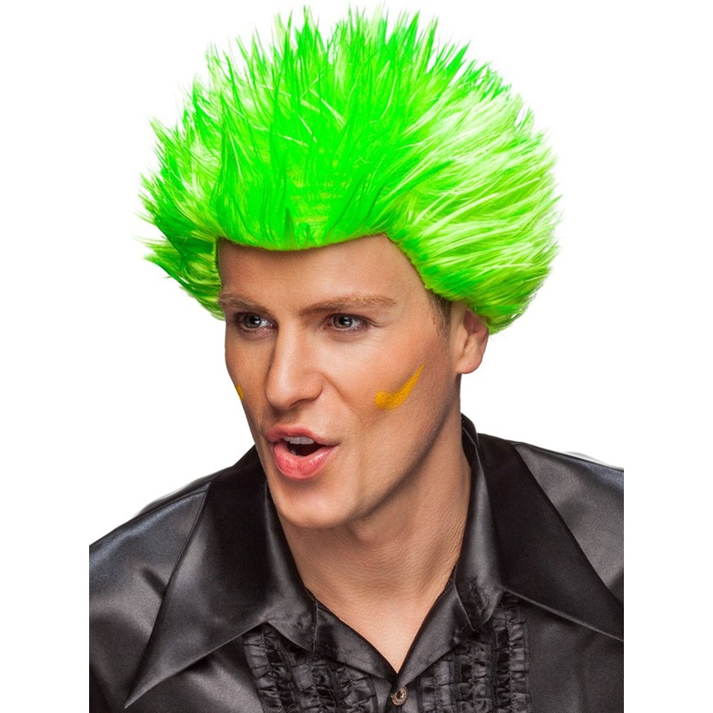 Neon Green Wild Mane Party Wig