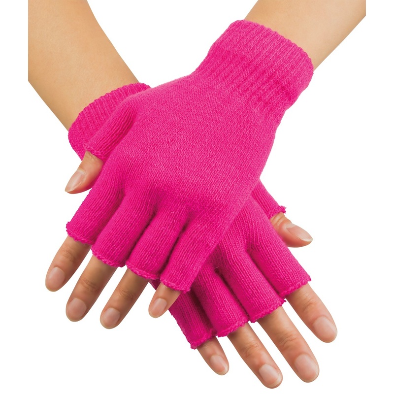 Pinky fingerless gloves in pink