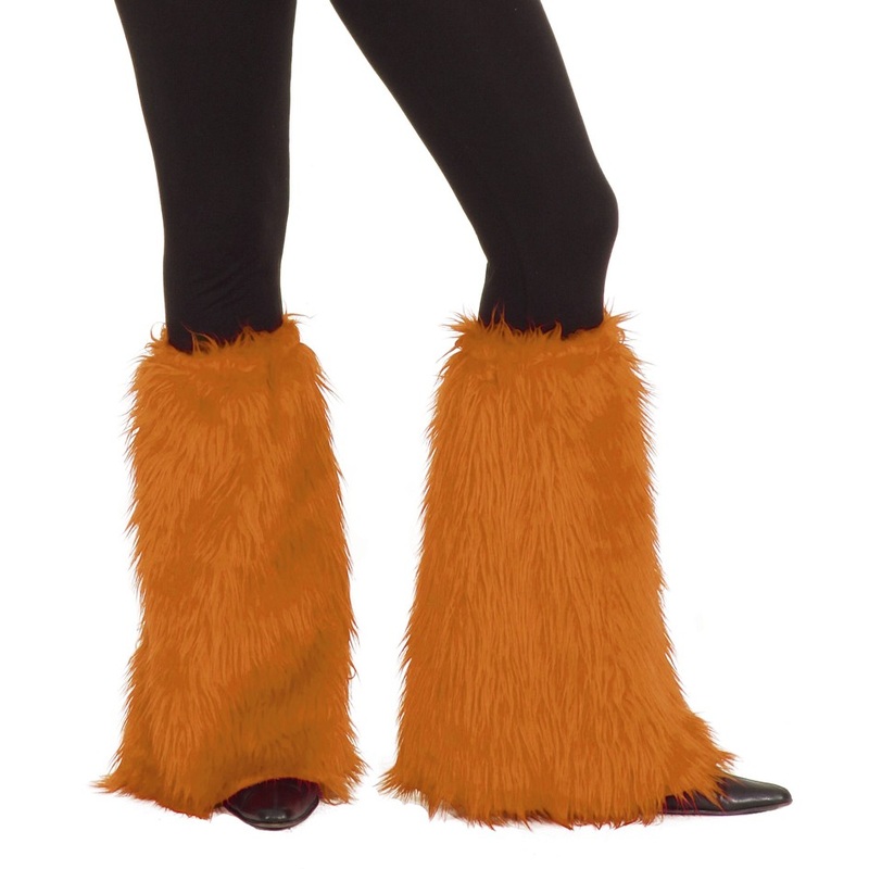 Plush leg warmers with flare in orange