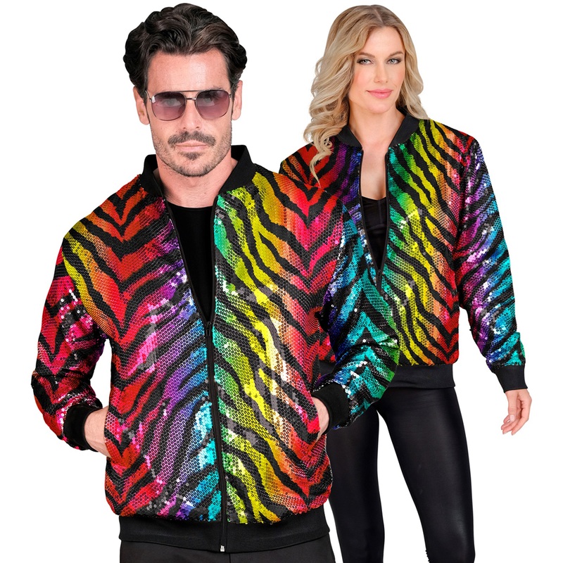 Rainbow party sequin bomber jacket unisex S-M
